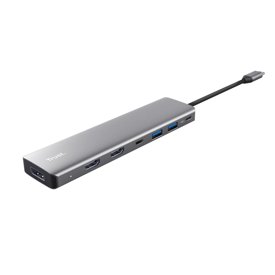 TRUST Adaptateur DALYX USB-C 7 en 1 1 USB-C 2 USB 2 HDMI 1 DisplayPort 1 Ethernet