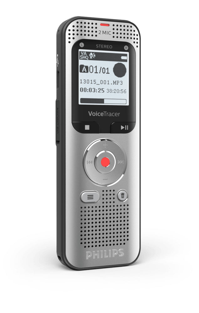 PHILIPS Dictaphone VoiceTracer DVT2050 : Optimisé pour les notes 8Go, 2 Mic, 50h