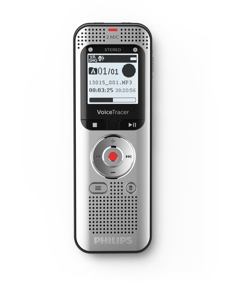 PHILIPS Dictaphone VoiceTracer DVT2050 : Optimisé pour les notes 8Go, 2 Mic, 50h