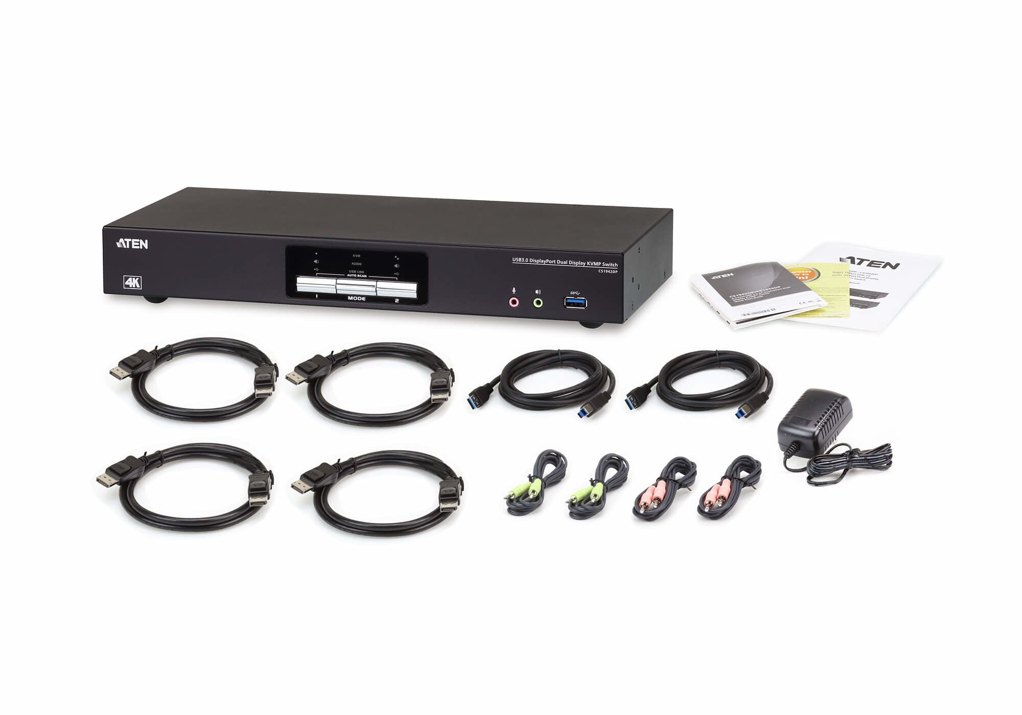 ATEN CS1942DP KVM DisplayPort Dual-View / USB 3.0 - 2 ports