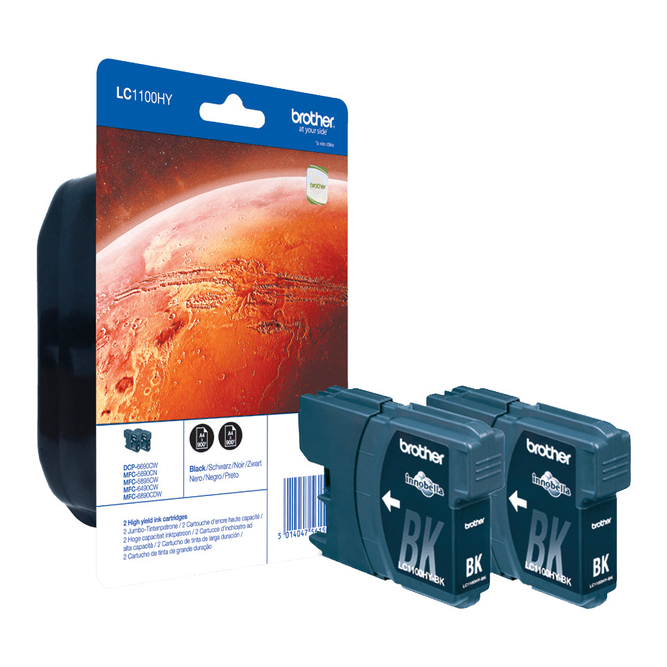 BROTHER BLISTER PACK 2 NOIRES HTE CAPACITE POUR DCP6690CW, MFC-5890CN-6490CW 6890CW
