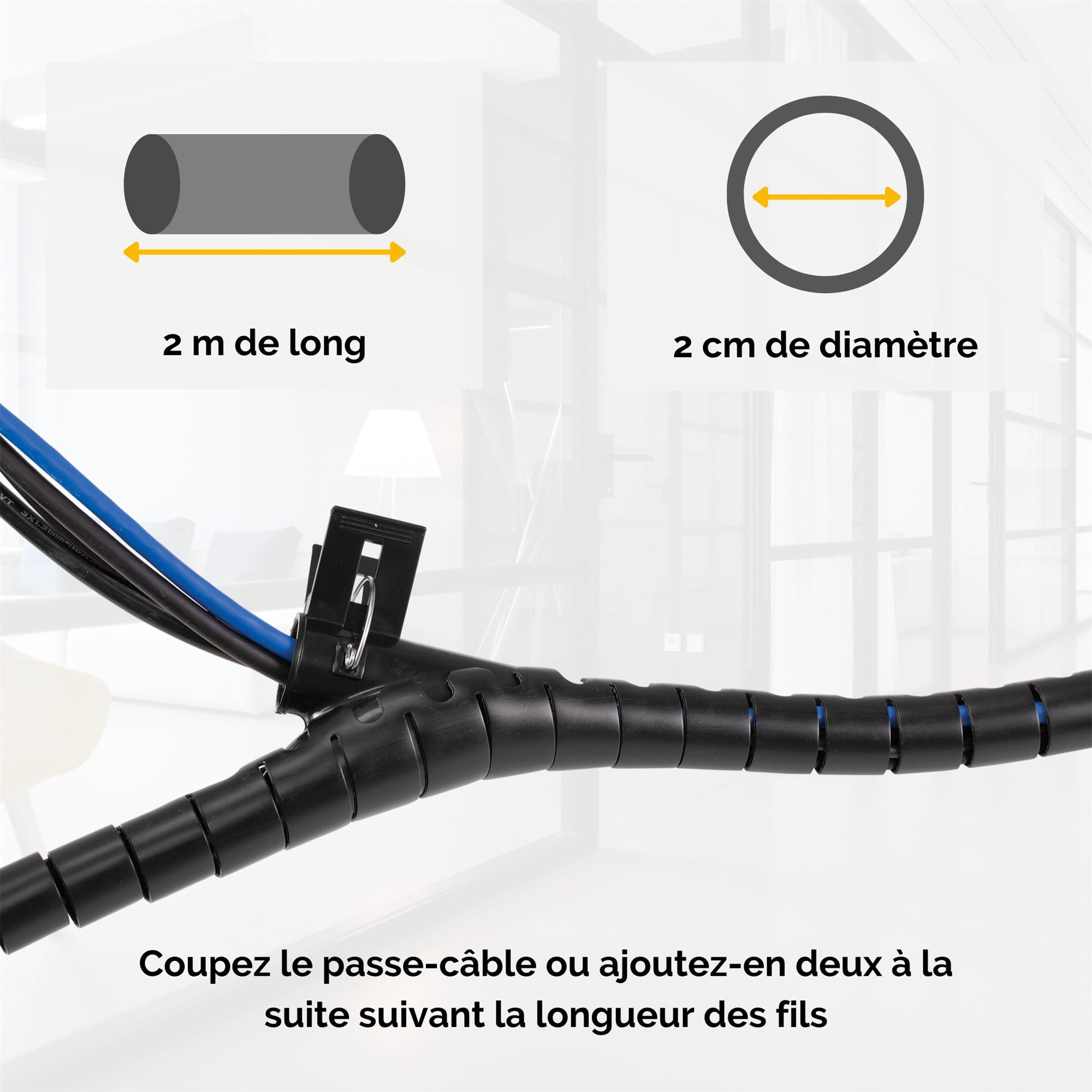 FELLOWES CableZip™ - Rassembleur de câbles - Noir