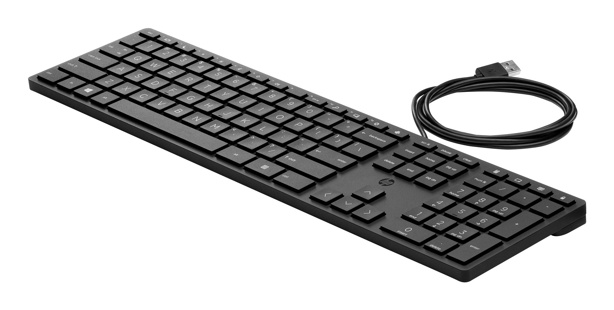 HP 320K Wired Keyboard clavier Bureau USB Noir