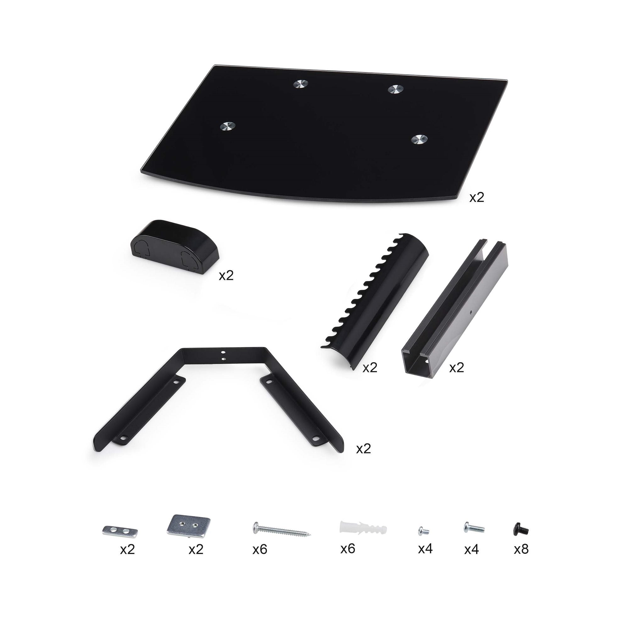 Dual Floating Wall-Mounted AV Shelves