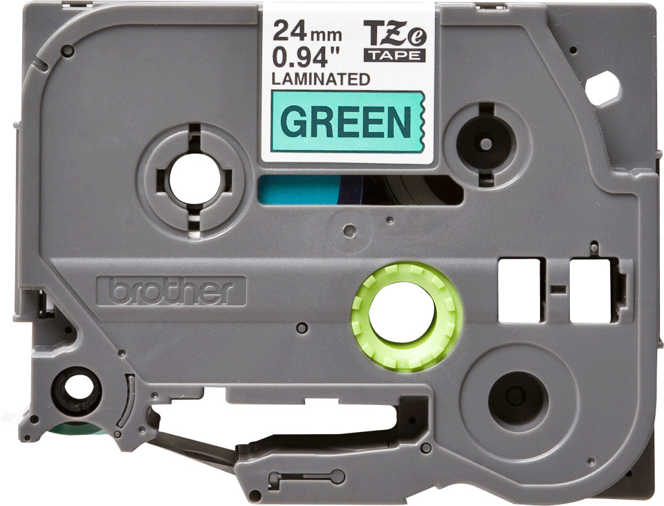 Tape/24mm black on green f P-Touch TZE