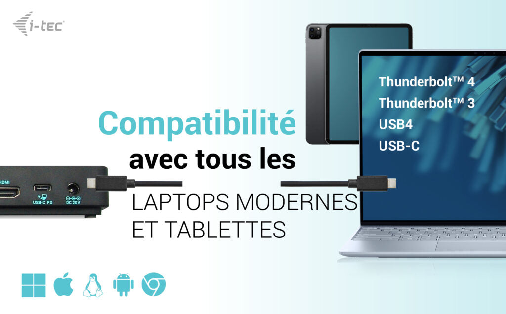 I-TEC USB-C Triple 4K Display Docking Station Gen2 2xDP 1xHDMI 1xGLAN 3xUSB 3.2 Gen1 1xUSB 3.2 Gen2 2xUSB-C Gen2 1xAudio/Mic PD100W
