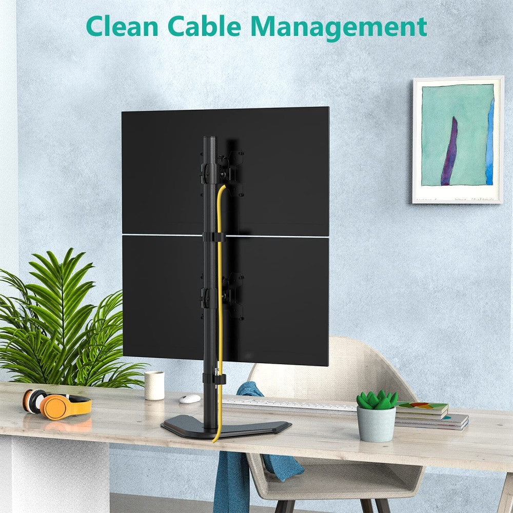 "Techly ICA-LCD 2520V Support de bureau vertical pour 2 moniteurs 13-27"" LCD 10kg"