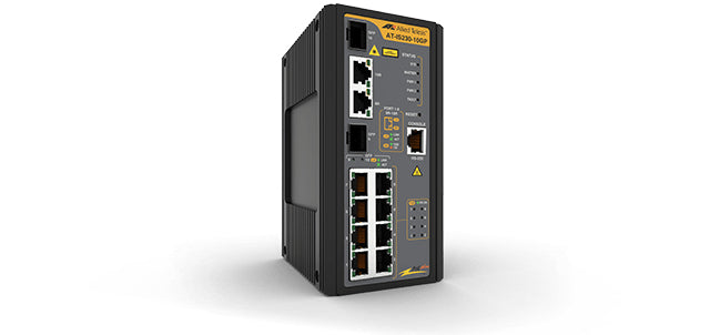 ALLIED Industrial managed PoE+ switch 8 x 10/100/1000TX PoE+ ports and 2 x 100/1000X SFP combo