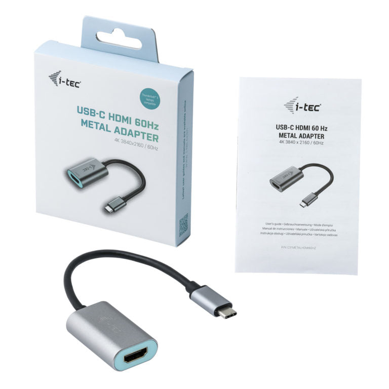 I-TEC USB C to HDMI Metal Adapter 1xHDMI 4K 60Hz Ultra HD compatible with Thunderbolt 3