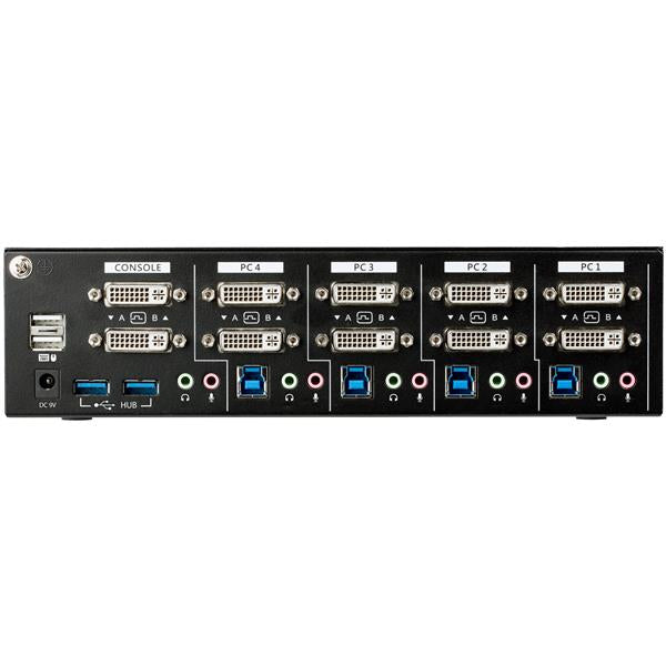 KVM Switch - 4 Port - Dual DVI - USB Hub