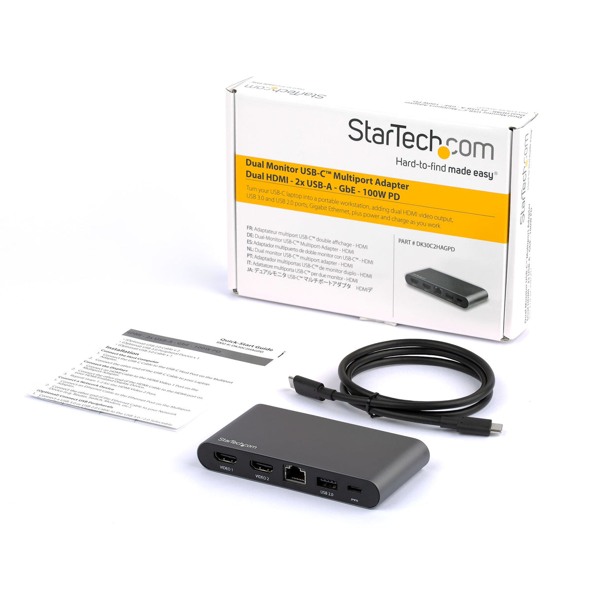 USB C Multiport Adapter - Dual HDMI - PD