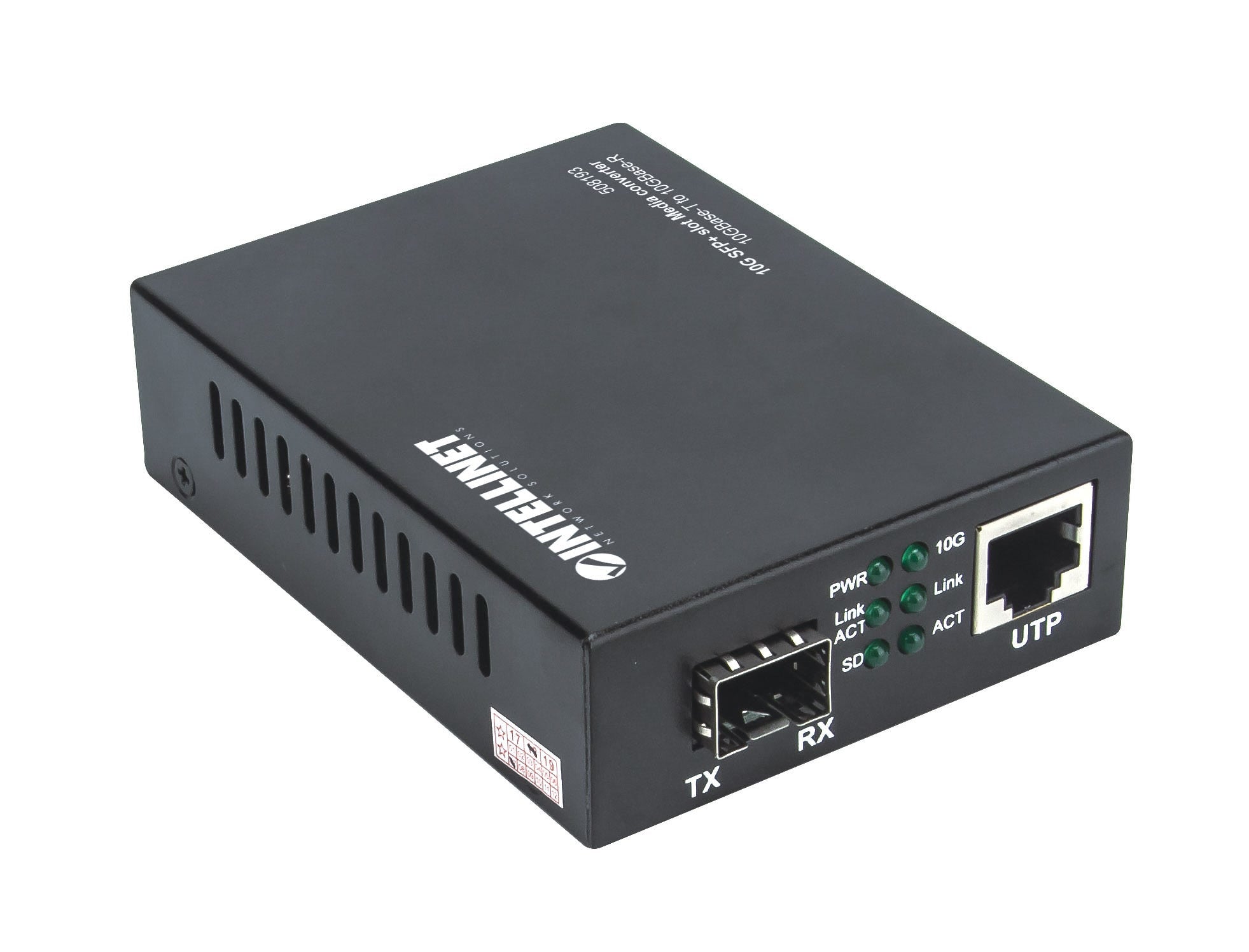 Intellinet 508193 convertisseur de support réseau 10000 Mbit/s Noir
