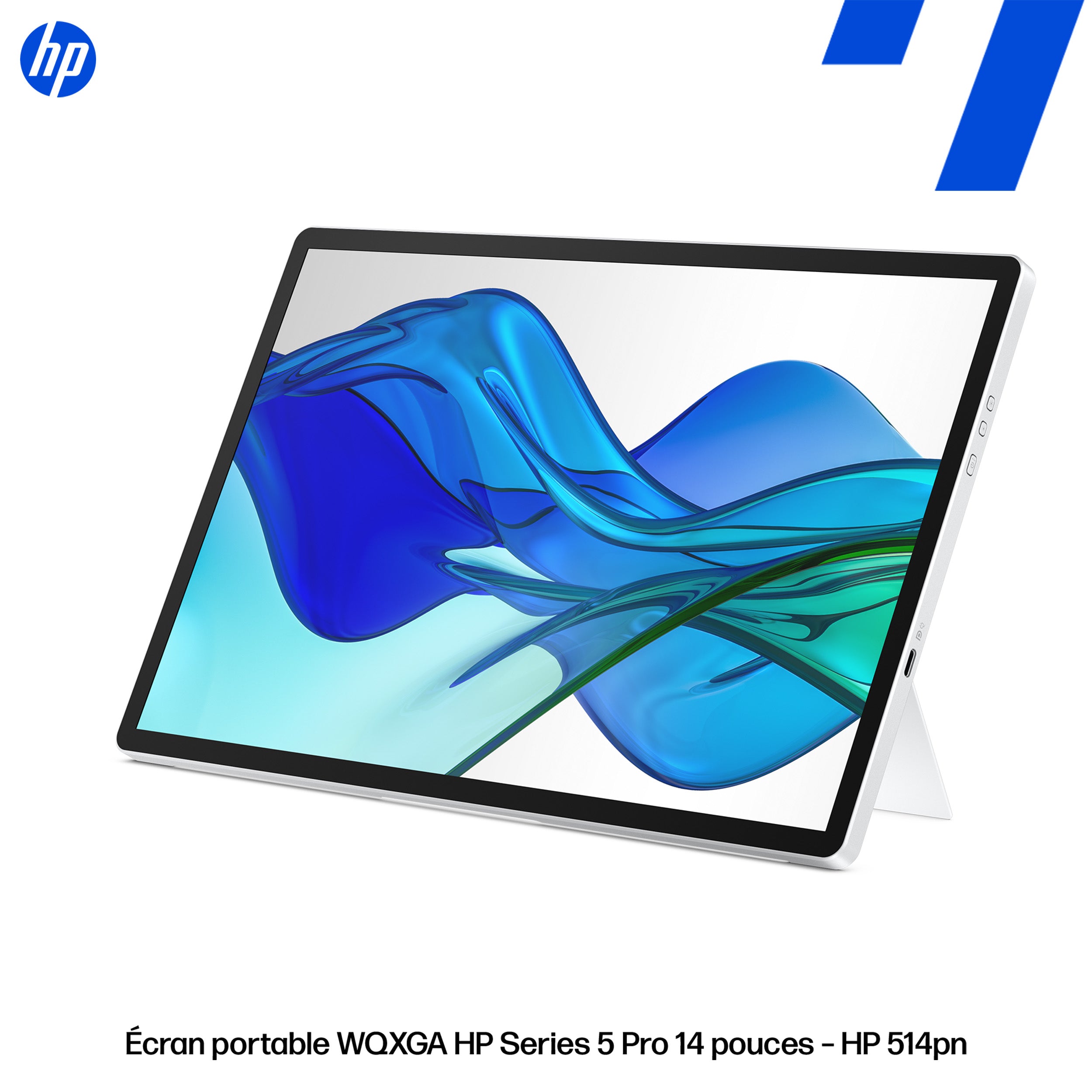 HP Series 5 Pro 14p WQXGA 2560 x 1600 Portable Monitor/Flat IPS with Edge-lit/2 USB Type-C up to 65W USB Power Delivery 3/3/0