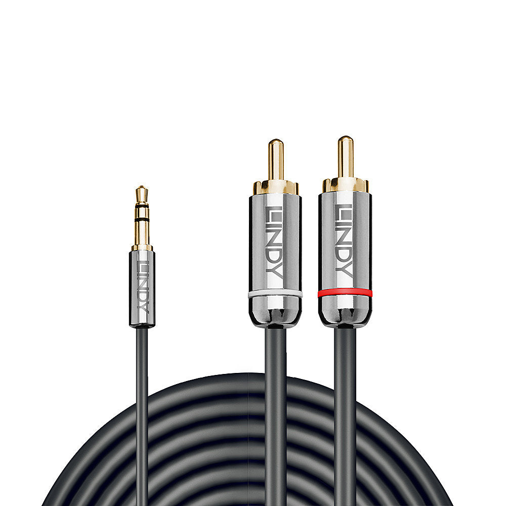 LINDY Cromo Line Audio Cable Stereo 3.5mm-RCA M-M 10m anthrazit