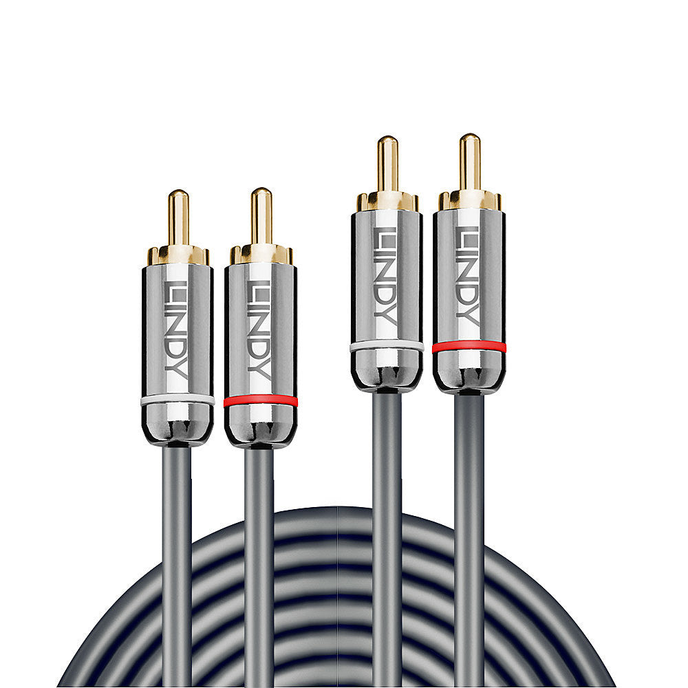 LINDY Cromo Line Audio Cable Stereo RCA-RCA M-M 1m anthrazit