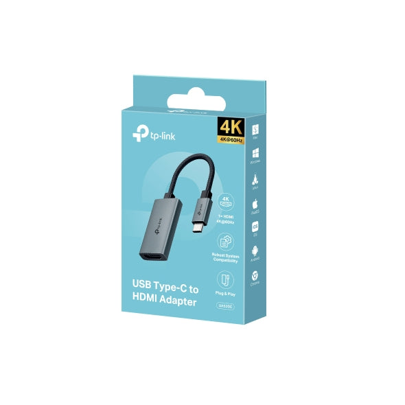 TP-LINK USB Type-C to HDMI Adapter 1x USB-C Connector 1x HDMI 4K 60Hz Port Plug and Play Fast Heat Dissipation
