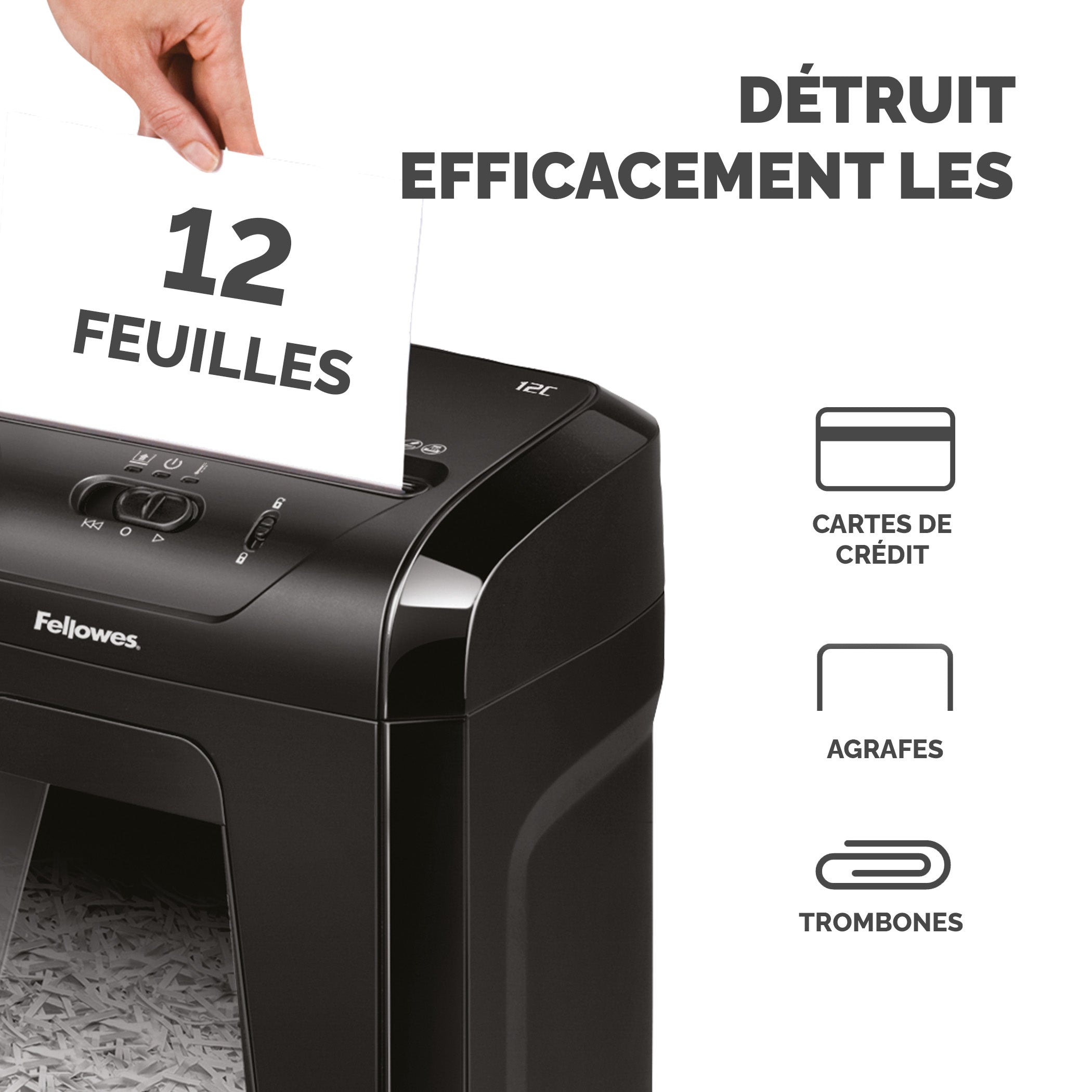 FELLOWES destructeur powershred 12c coupe croisée 230v eu