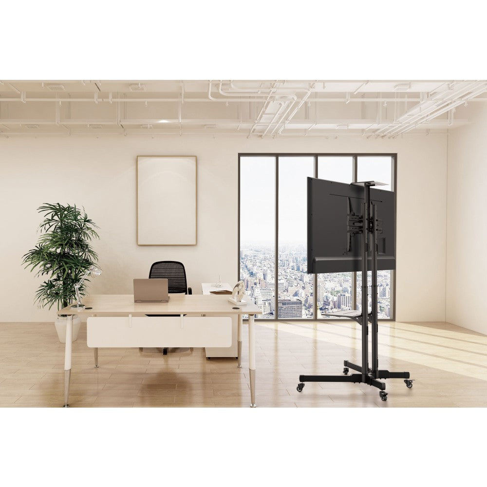 Techly ICA-TR216T Support TV mobile 37-70” jusqu'a 50kg réglable 2 étageres