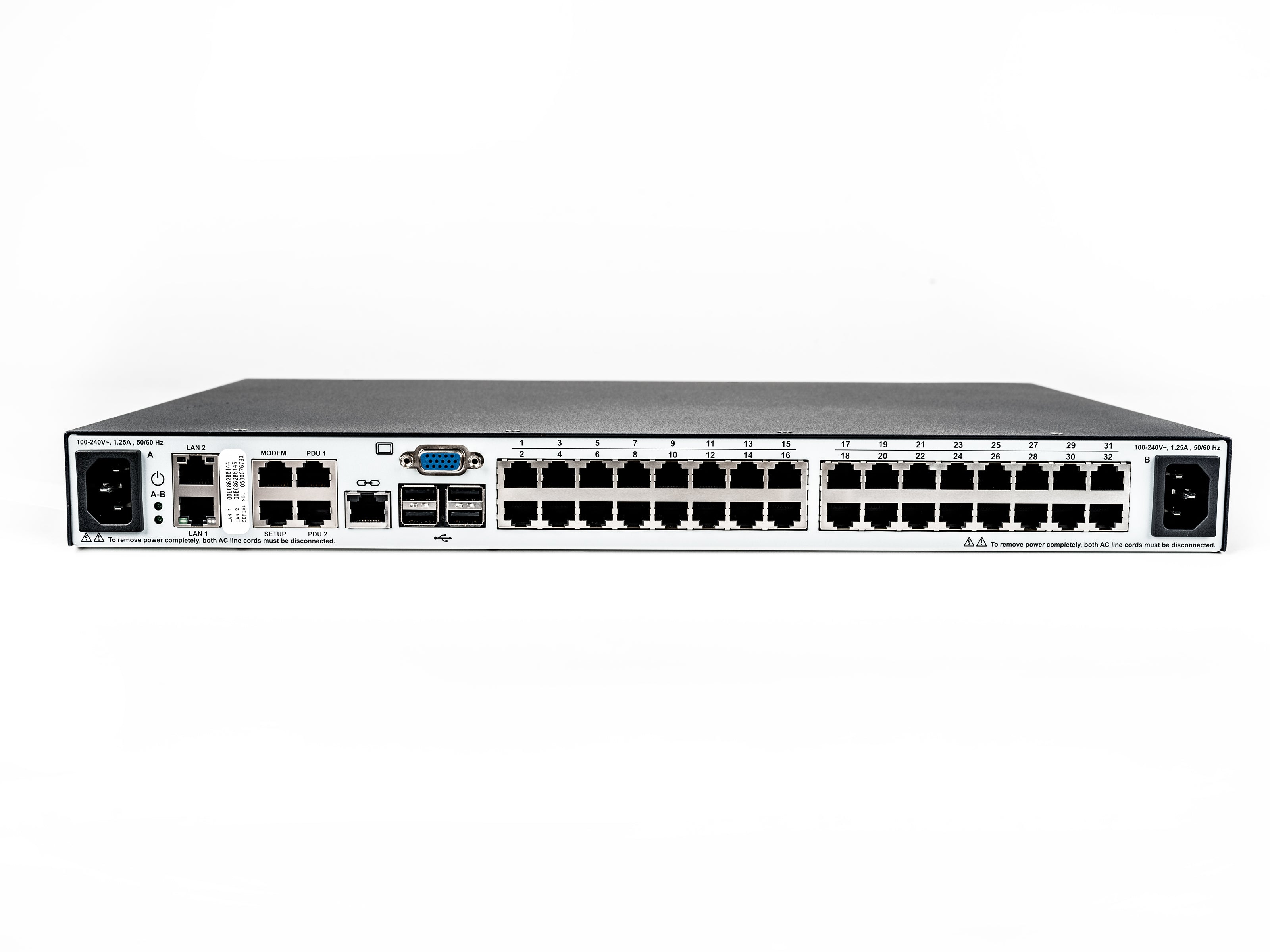 32 port 2 digital KVM paths Dual AC Po