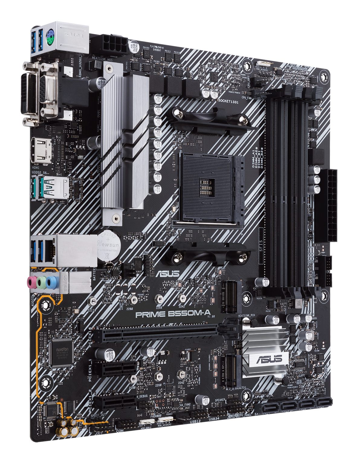 ASUS Prime B550M-A/CSM - AMD - Emplacement AM4 - AMD Ryzen™ 3 de 3e génération - AMD Ryzen 5 de 3e génération - DDR4-SDRAM - 128 Go - DIMM