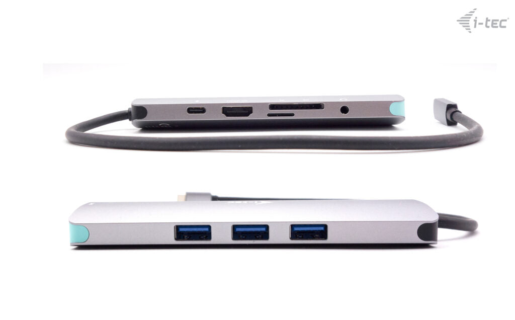 I-TEC USB C Metal Nano Dock 1xHDMI 4K 1xSD + 1xmicroSD Kartenleser 1xGLAN 1xAudio 3x USB 3.0 Port 1x USB-C PD + Charger 100W