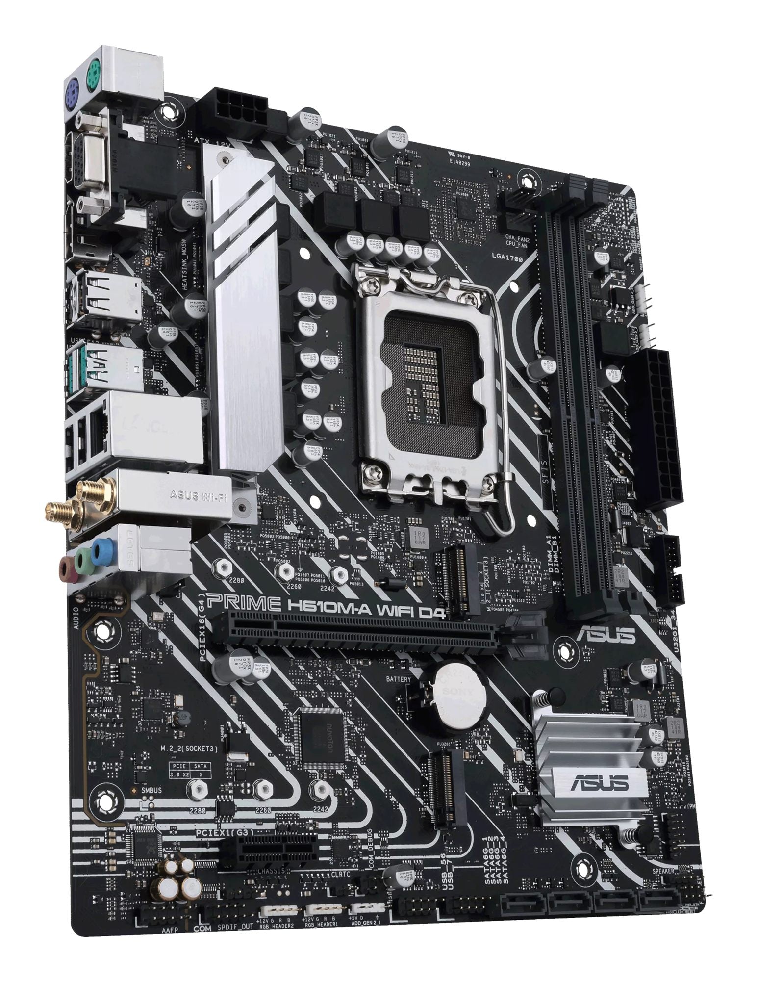 ASUS PRIME H610M-A WIFI D4 Intel H610 LGA 1700 2DDR4 1xPCIe 4.0 x16 2xM.2 4xSATA 6Gb/s 4xUSB 3.2 microATX MB