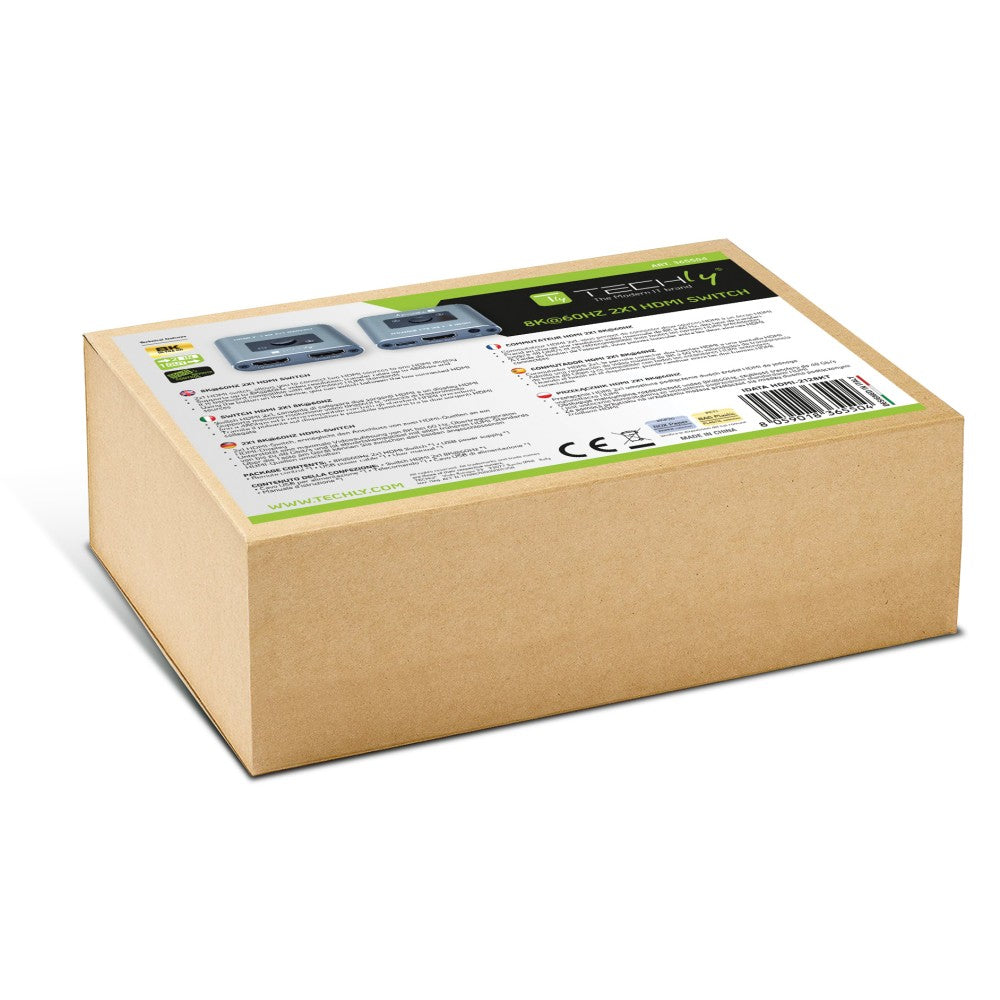 Techly IDATA HDMI-2128KT Commutateur HDMI 2.1 2x1 8K60Hz avec télécommande