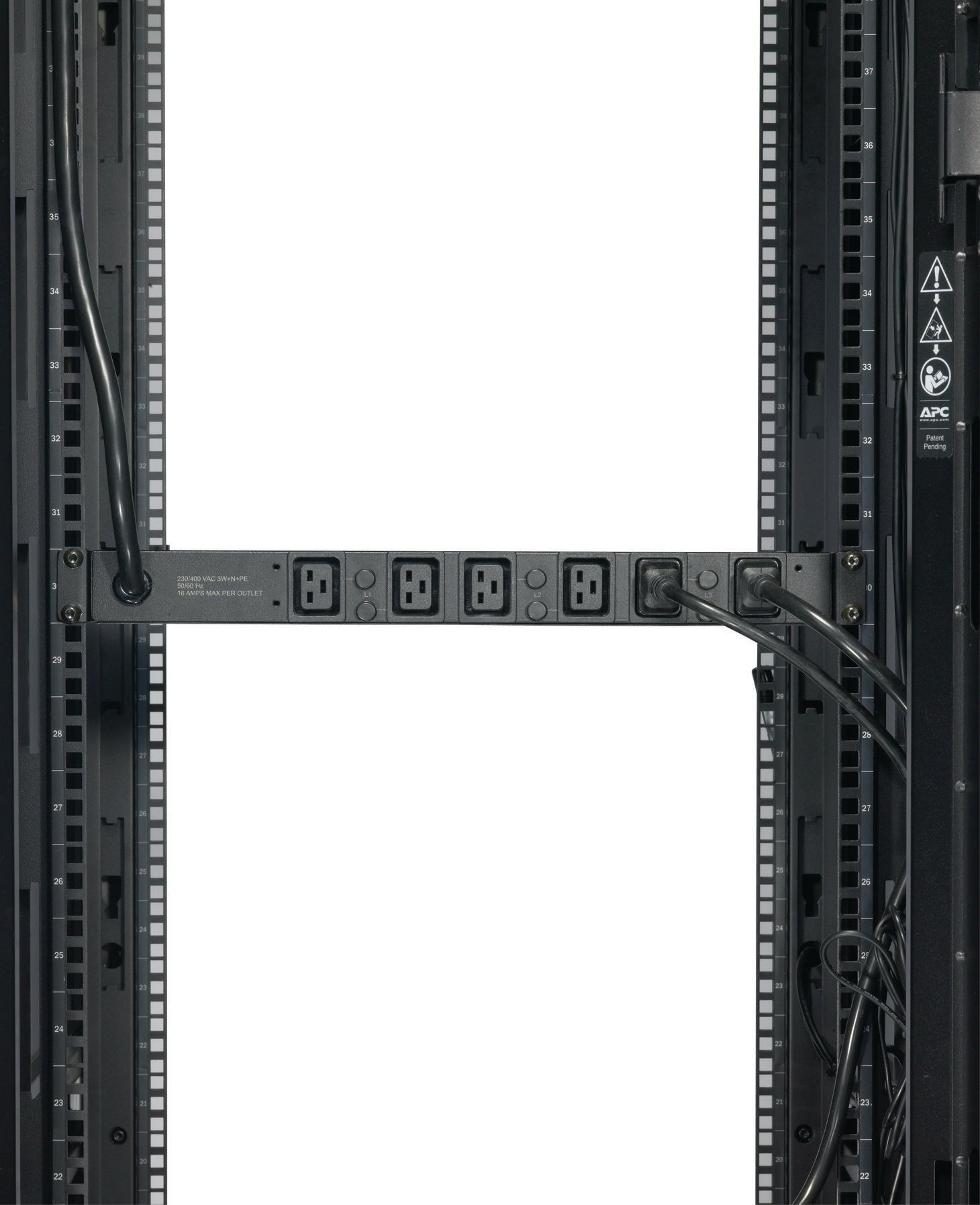 APC Basic Rack PDU Rack AC 400V 22 kW 3-phase input IEC 60309 output connectors 6 IEC 60320 C19 2.44m cord Black