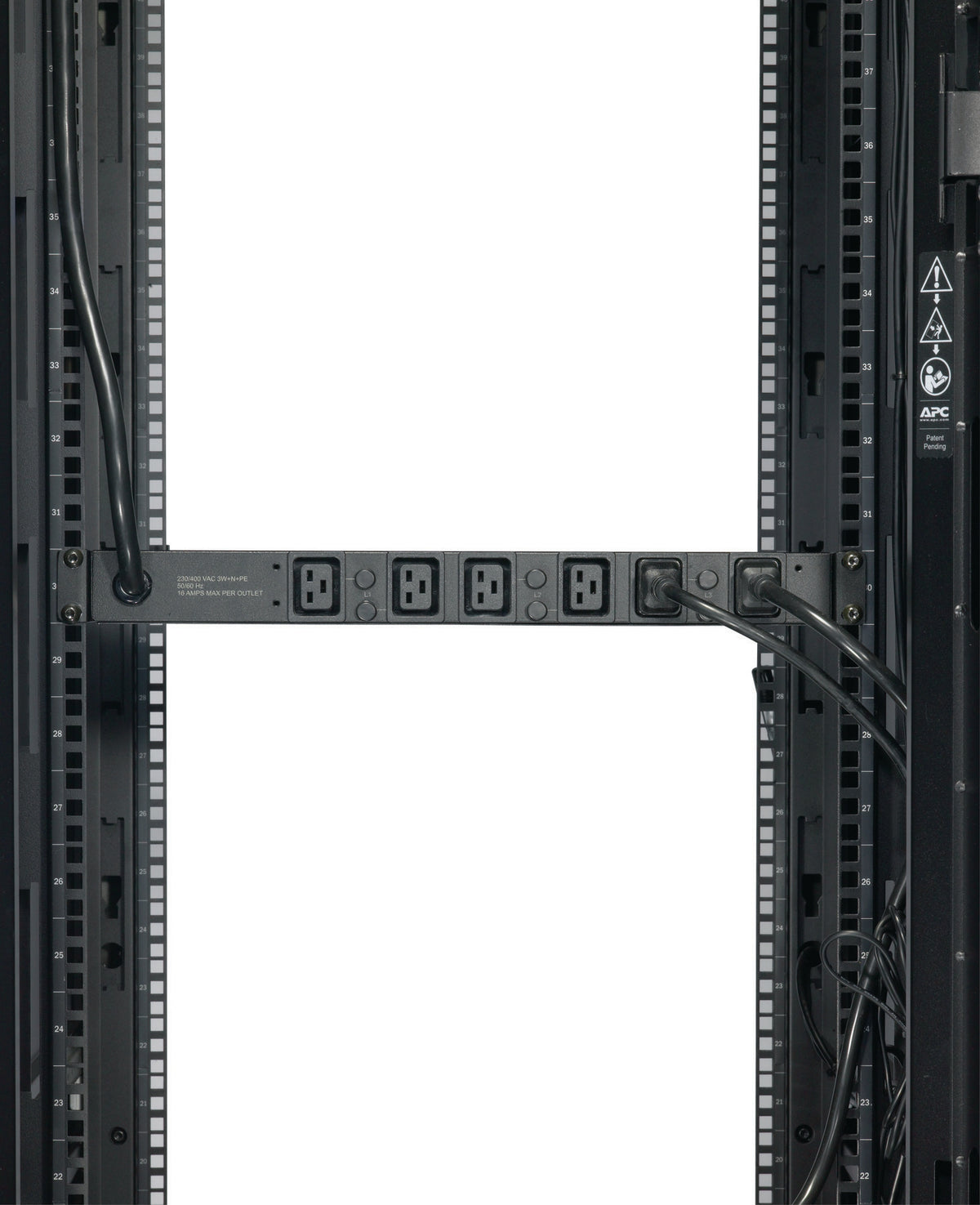 APC Basic Rack PDU Rack AC 400V 22 kW 3-phase input IEC 60309 output connectors 6 IEC 60320 C19 2.44m cord Black