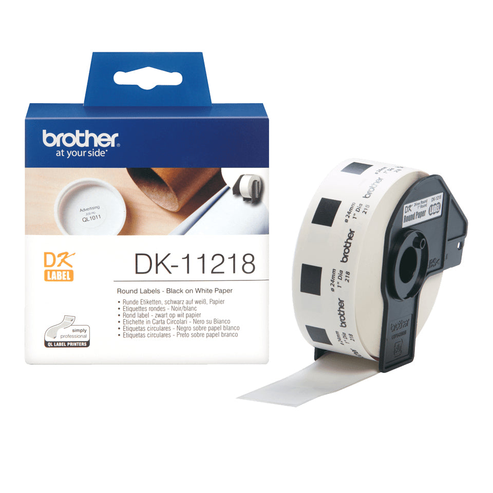 BROTHER P-TOUCH DK-11218 die-cut round label 24x24mm 1000 labels