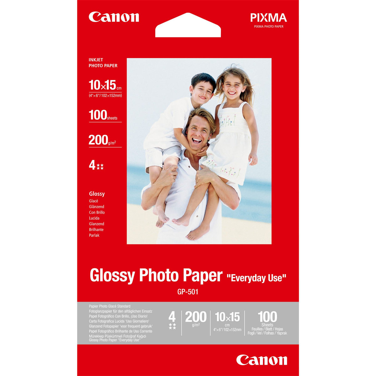 CANON GP-501 brillant photo  papier inkjet 210g/m2 4x6 inch 100 feuilles pack de 1
