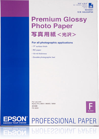 EPSON PREMIUM brillant photo  papier inkjet 250g/m2 A2 25 feuilles pack de 1