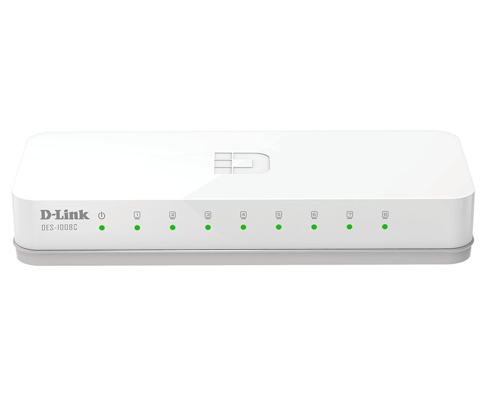 D-LINK 8 ports 10/100 Mbps - Plastique - Conception économe en énergie et silencieuse