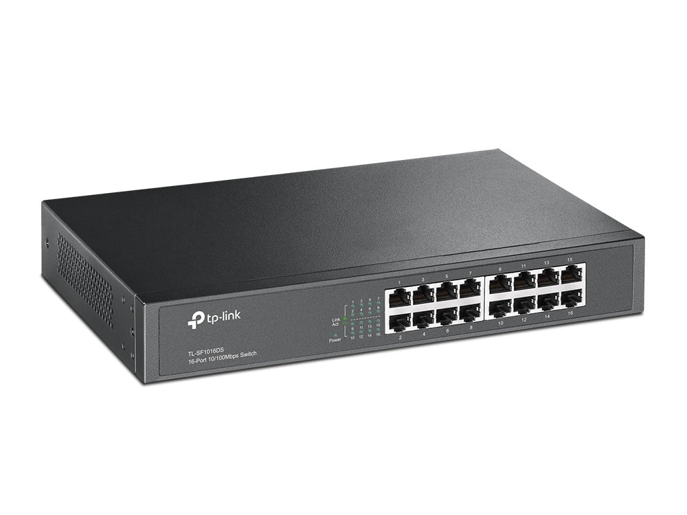 TP-Link TL-SF1016DS commutateur réseau Non-géré Fast Ethernet (10/100) 1U Noir