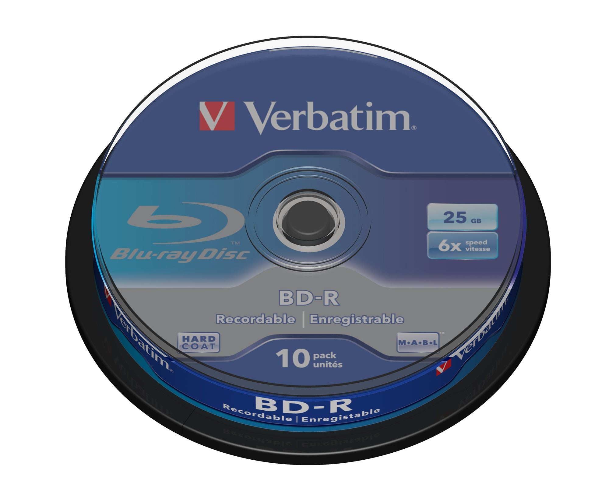 BD-R/25GB 6xspd Single Layer Spindle 10p