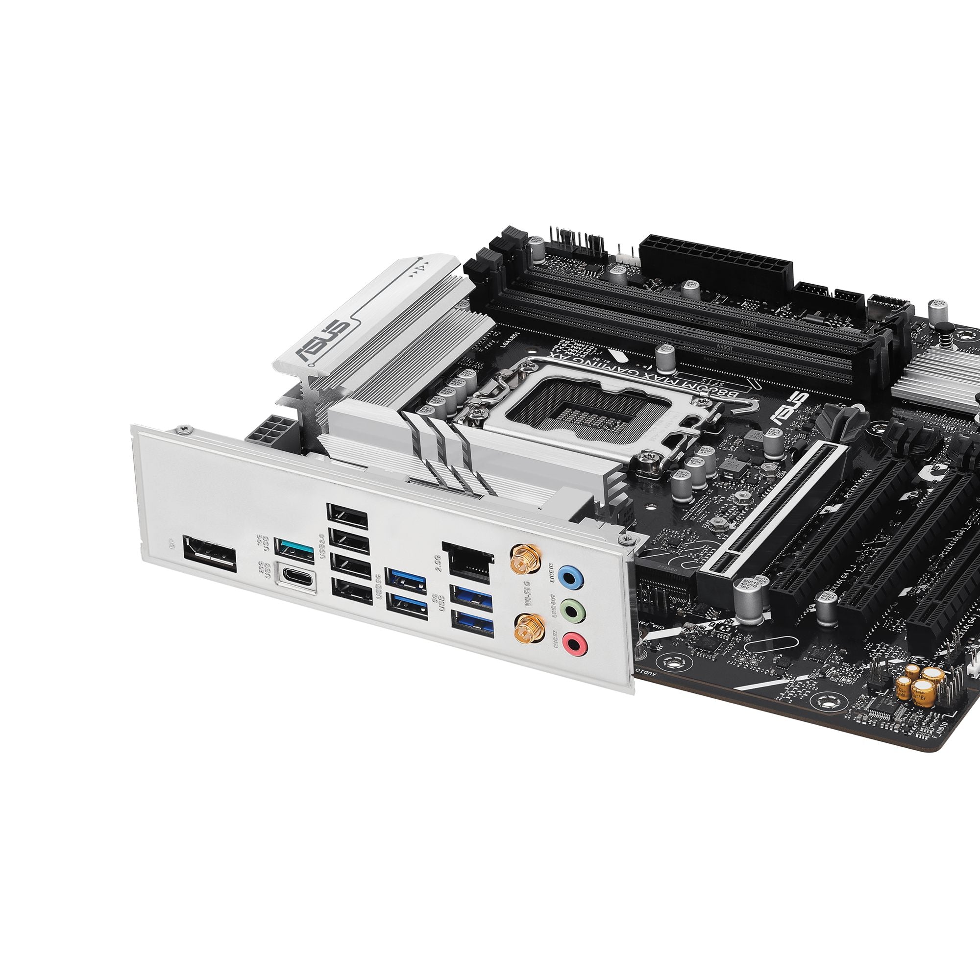 ASUS B860M MAX GAMING AX Intel LGA1851 mATX motherboard Advanced AI 4xDDR5 PCIe 5.0 x16 3xM.2 1xDisplayPort 4xSATA