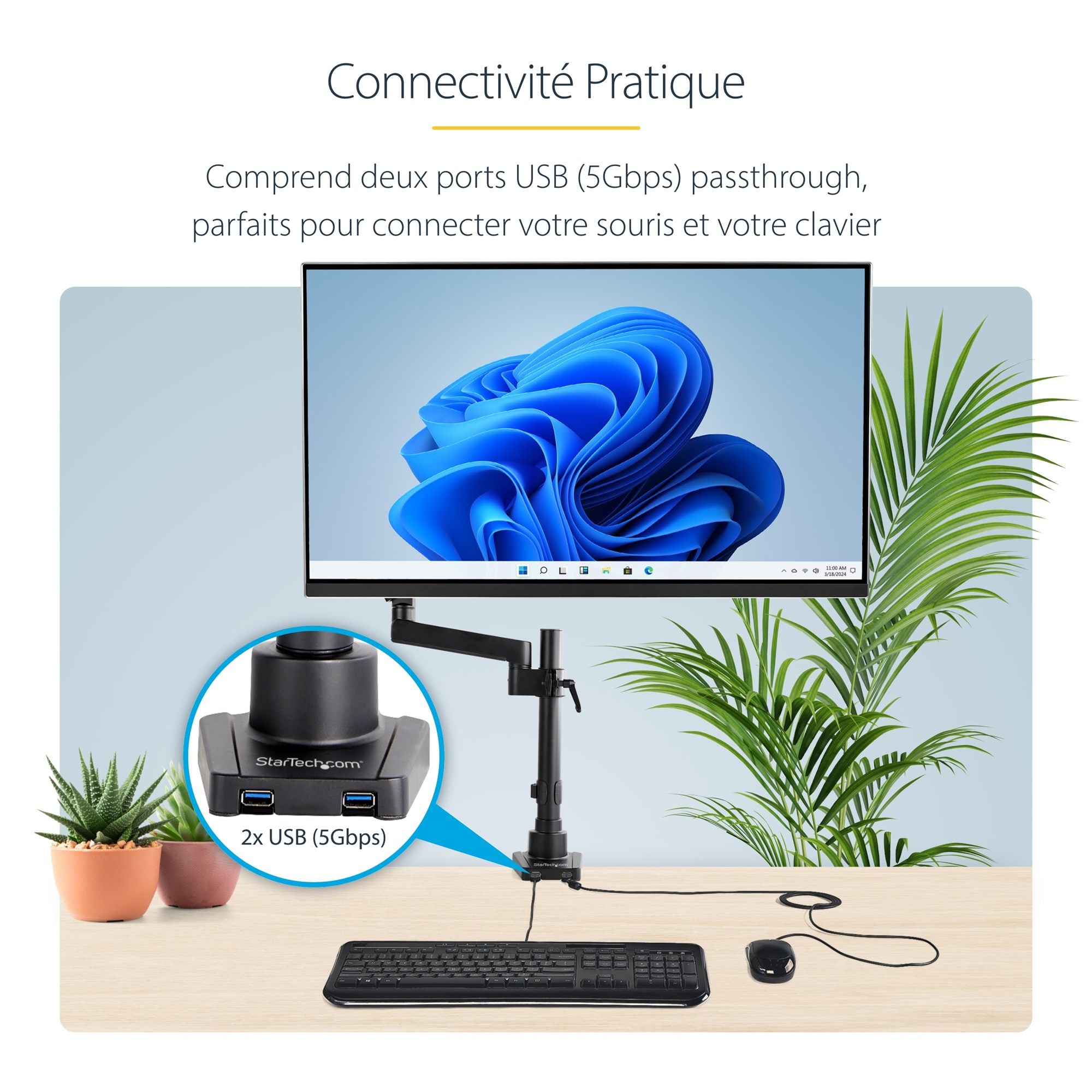 Desk Mount Monitor Arm w/USB - 34in LCD