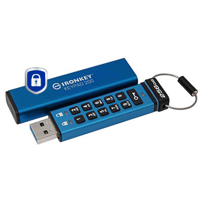 KINGSTON 256Go IronKey Keypad 200 FIPS 140-3 Lvl 3 Pending AES-256 Encrypted