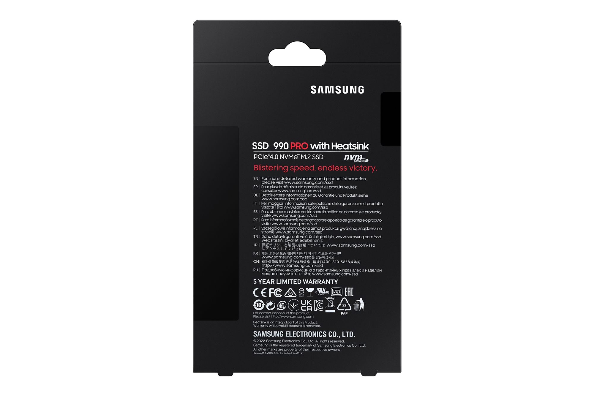 Samsung MZ-V9P4T0CW 4 To 990 Pro M2 SSD 7450 Mo/s Lecture 6900 Mo/s Écriture