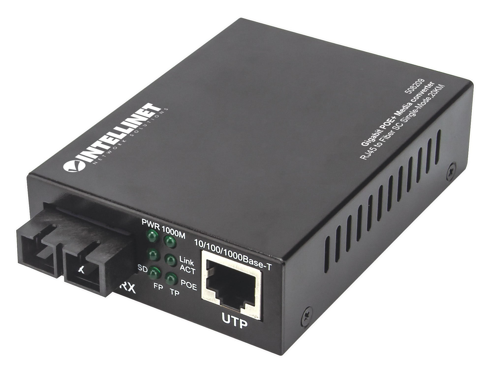 Intellinet 508209 convertisseur de support réseau 1000 Mbit/s 1310 nm Monomode Noir