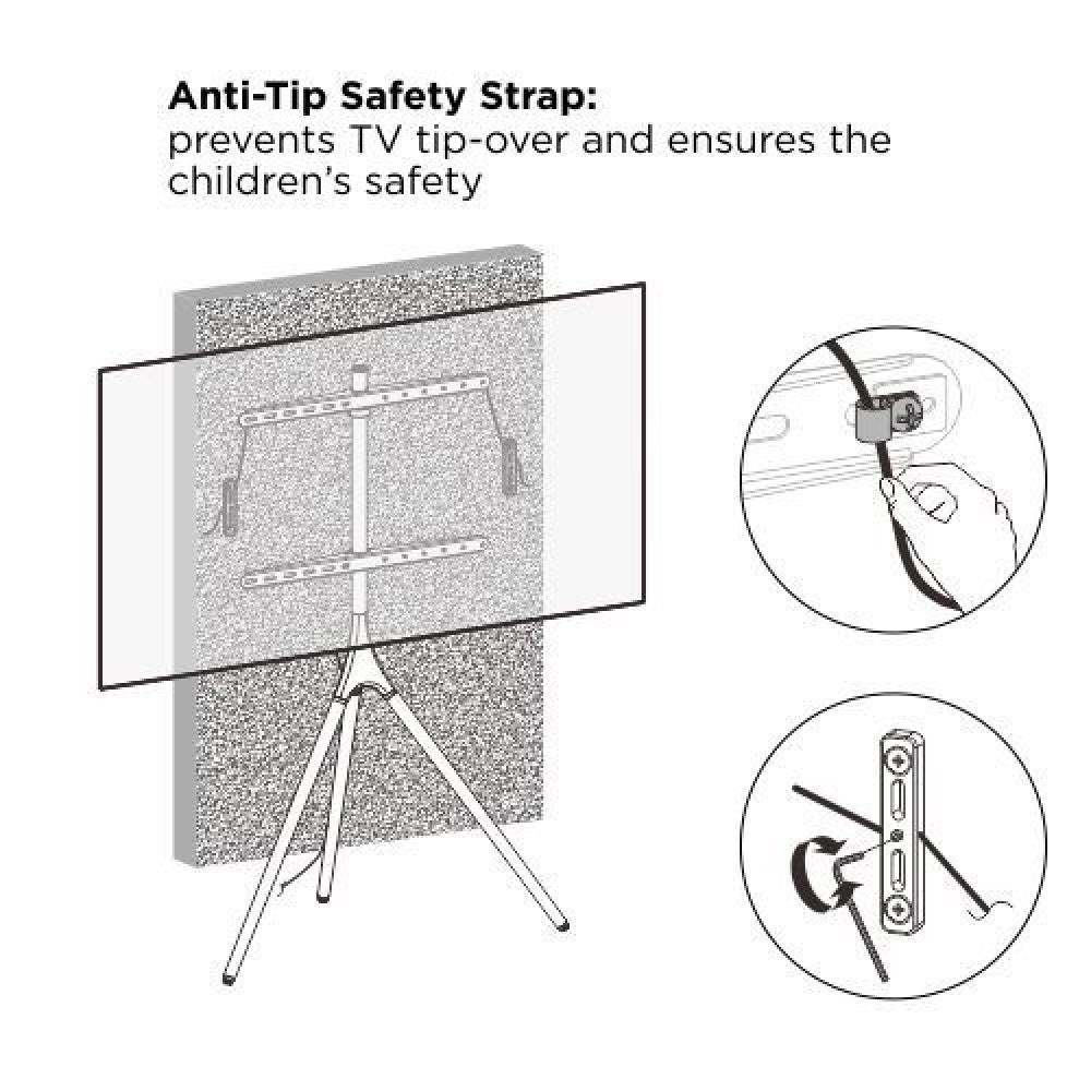 "Techly ICA-TR18SAM Support TV trépied réglable 45-65"" jusqu'a 32kg"