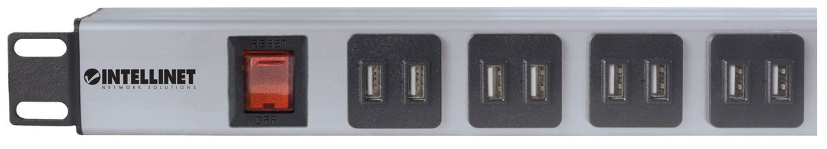 Intellinet 164580 unité de distribution d'énergie 1U Bleu, Gris