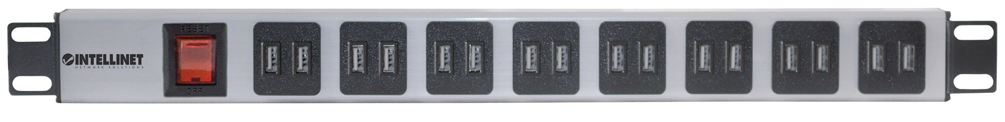 Intellinet 164580 unité de distribution d'énergie 1U Bleu, Gris
