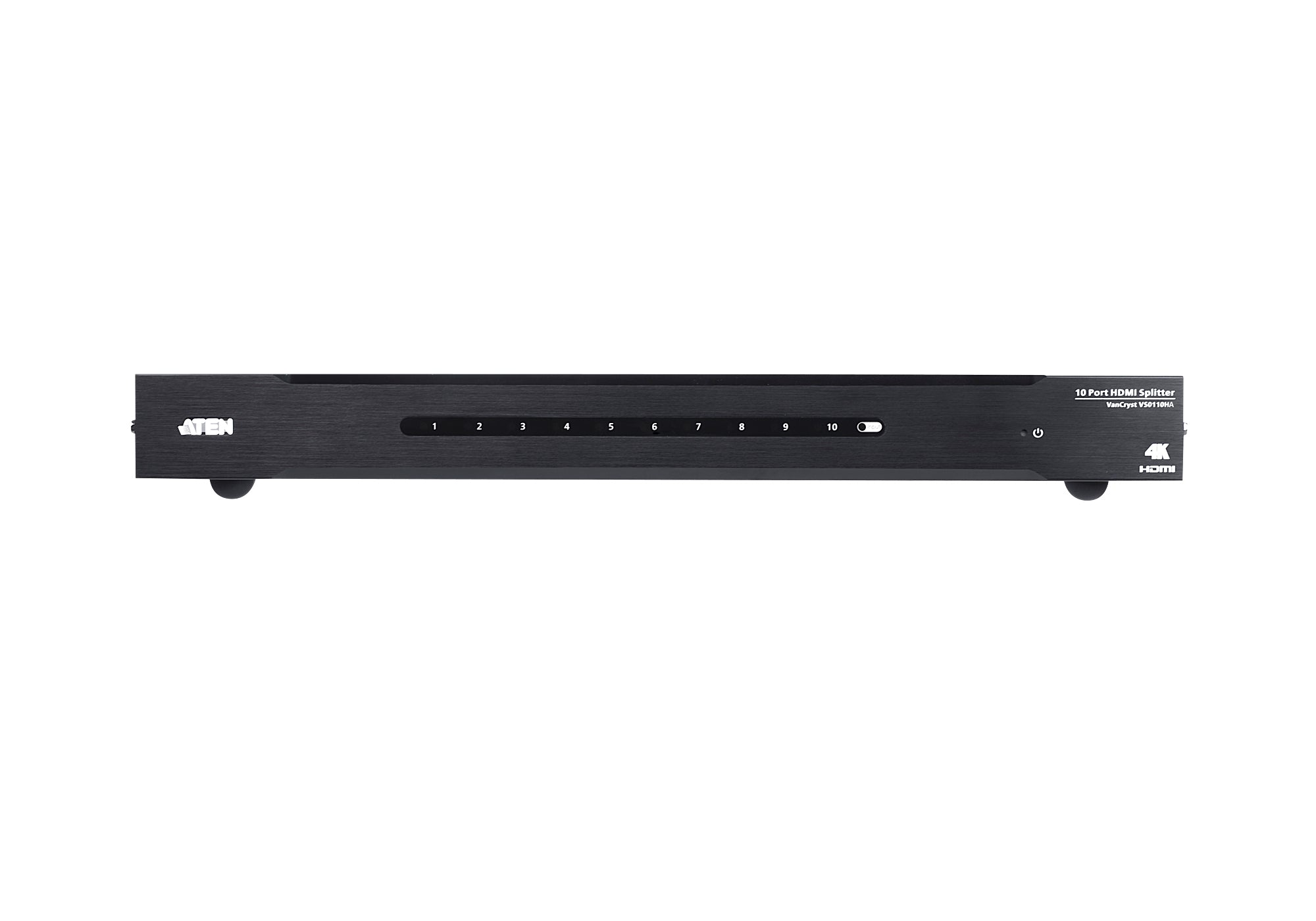Répartiteur HDMI 4K a 10 ports - HDMI - 10x HDMI - 4096 x 2160 pixels - Noir - Métal - 4K Ultra HD