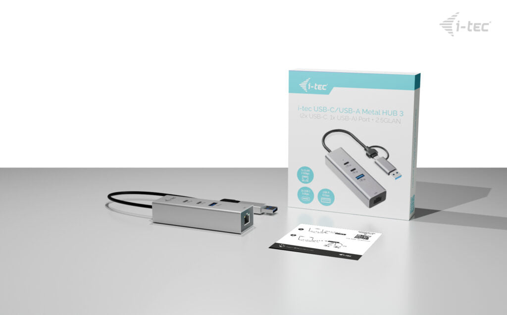 I-TEC USB-C/USB-A Metal HUB 3 2x USB-C Gen1 1x USB-A Gen1 1x 2.5GLAN