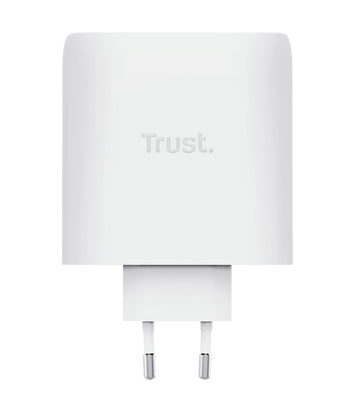 TRUST Alimentation universelle MAXO USB-C 100 watts GAN Apple PC 2 ports + câble - Blanche