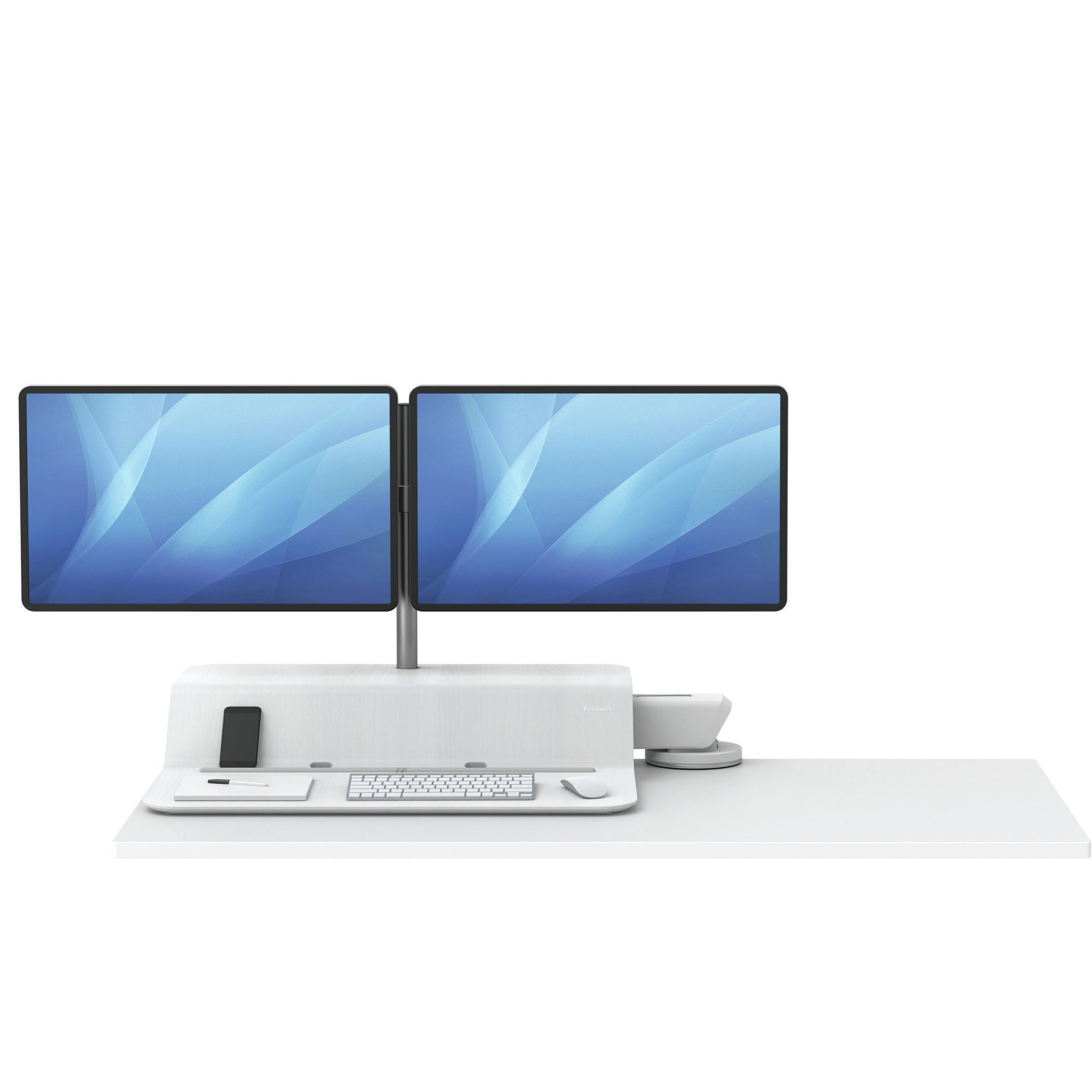 FELLOWES STATION ASSIS-DEBOUT LOTUS RT DOUBLE - BLANC