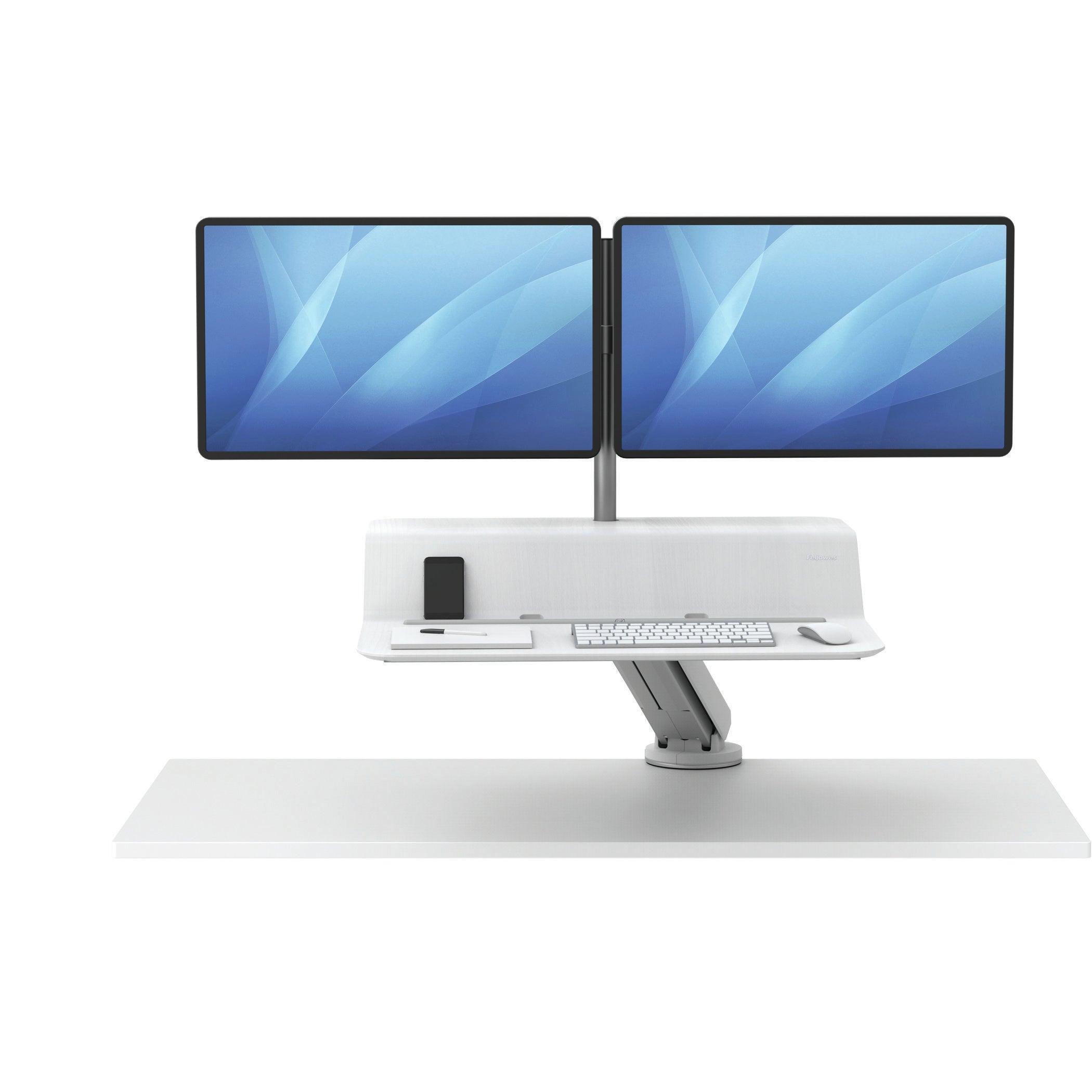 FELLOWES STATION ASSIS-DEBOUT LOTUS RT DOUBLE - BLANC