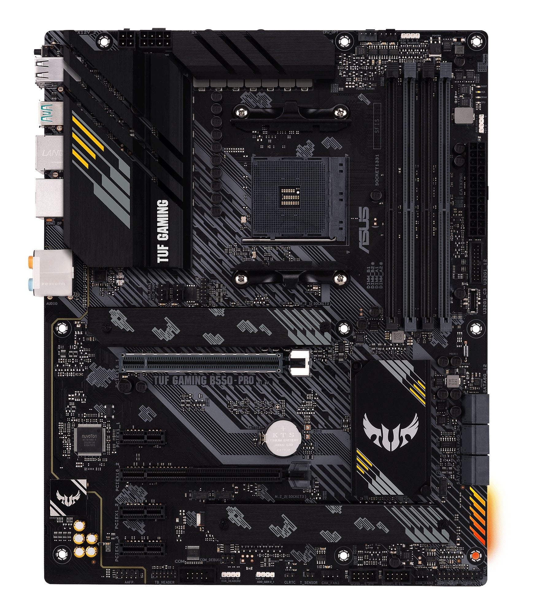 ASUS TUF GAMING B550-PRO AM4 PCIe 4.0 dual M.2 x16 SATA 6Gbps 2.5Gb Ethernet HDMI DisplayPort
