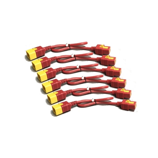 PwrCord Kit 6ea Locking C19-C20 1.8m Red